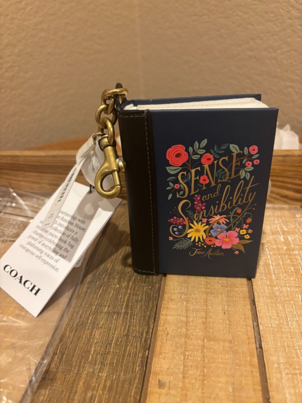 NWT Coach Sense And Sensibility By Jane Austen Book Bag Charm CFK42